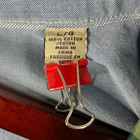 Tommy Bahama Jeans Shirt Mens Large Cotton Check Button Down Long Sleeve Pocket - Picture 6 of 10